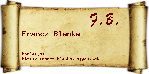 Francz Blanka névjegykártya